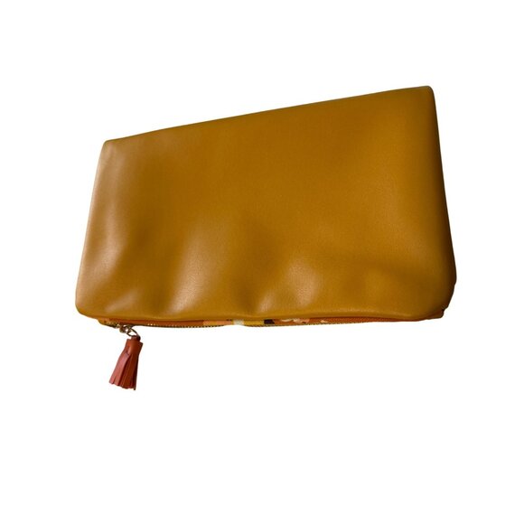 Rachel Pally Floral Mustard Yellow Zippered Clutch With Tassel Accent - Picture 2 of 3